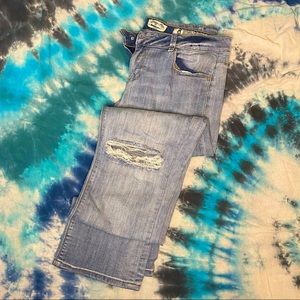 Indigo Rein JRs Crop Boyfriend Jeans Ripped Knee